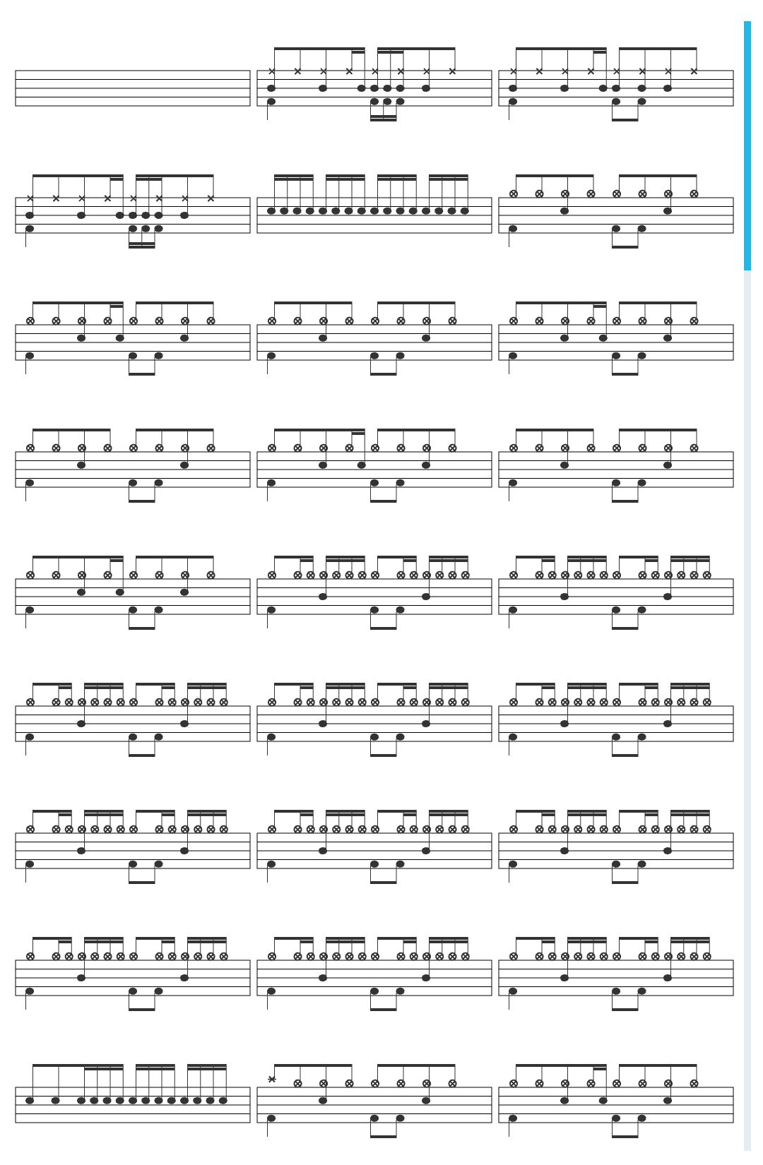 The Offspring Gone Away drum sheet