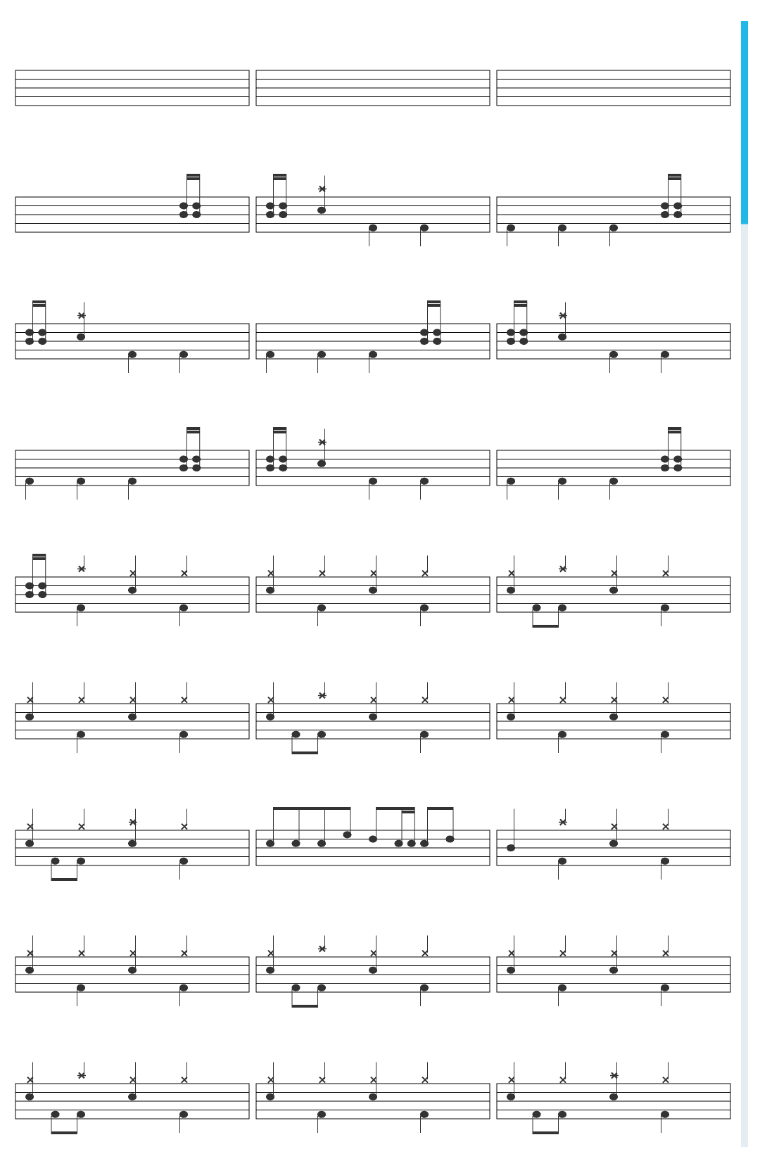 Metallica For Whom The Bell Tolls-v801 drum sheet