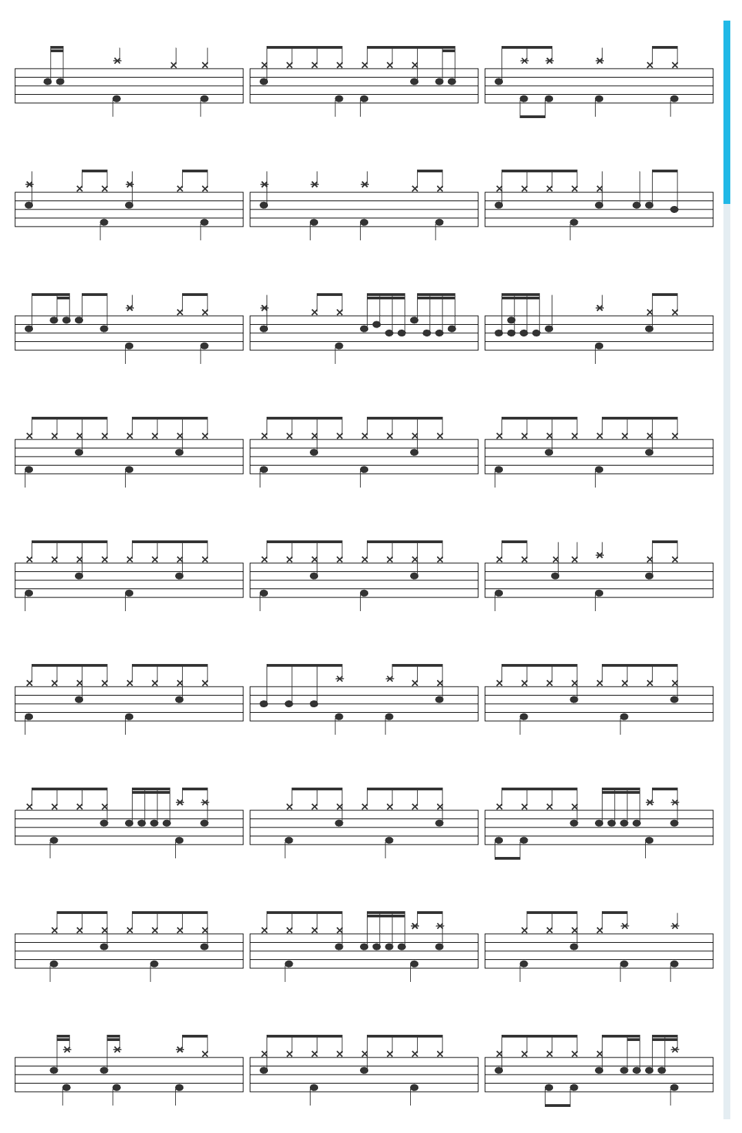 Metallica Escape drum sheet