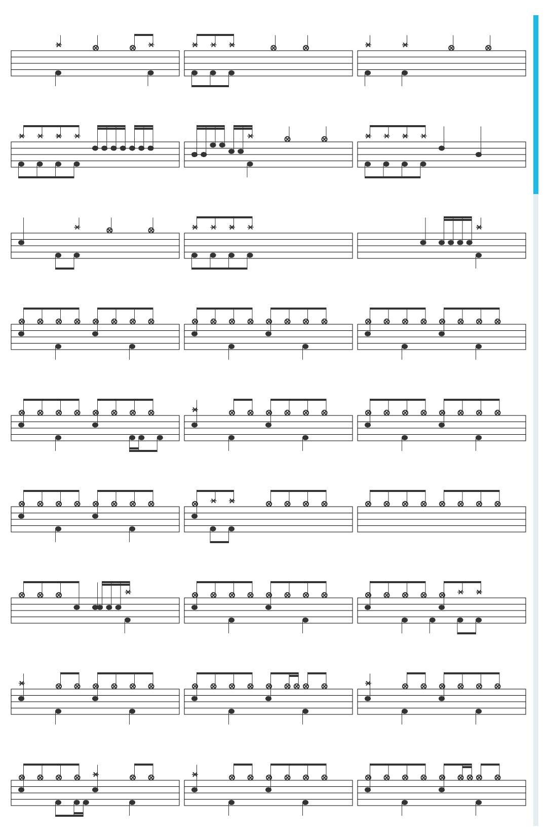 Metallica Sad But True Lyrics drum sheet