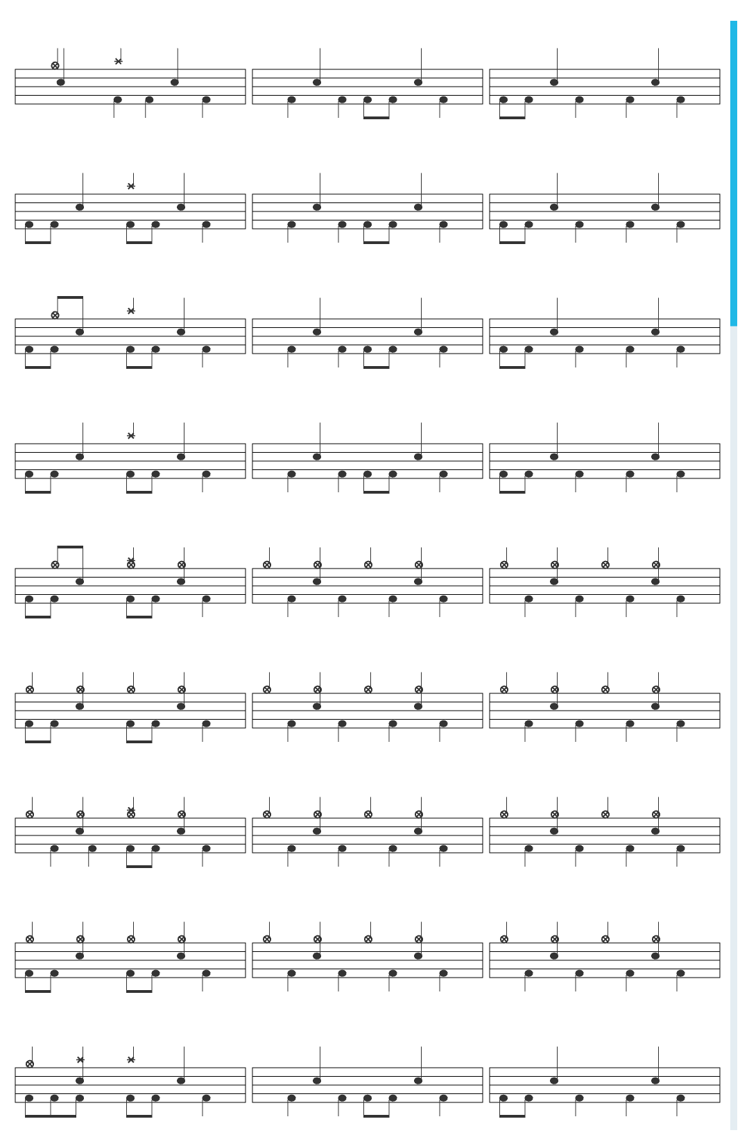 Alice in Chains Dam That River drum sheet