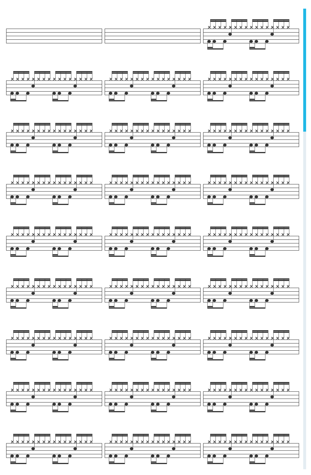 Massive Attack Teardrop drum sheet