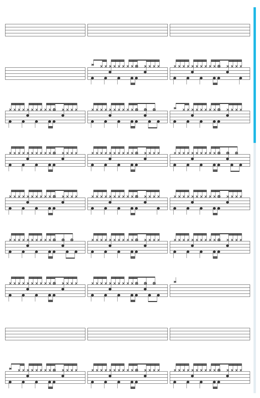 Coldplay Paradise drum sheet