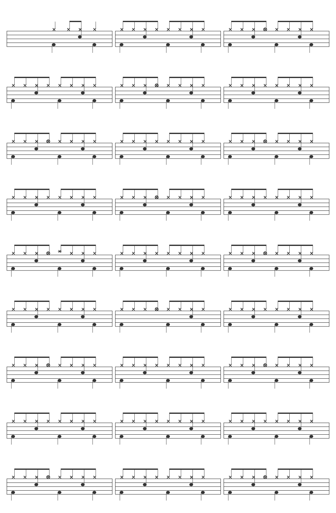 Dire Straits Six Blade Knife drum sheet