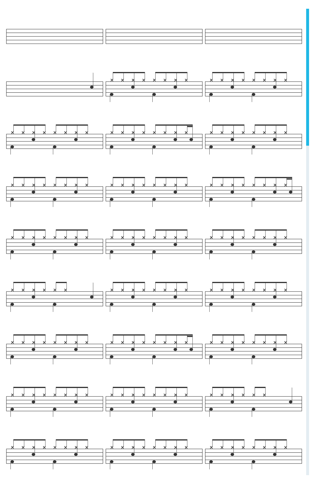 Kelis Trick Me drum sheet