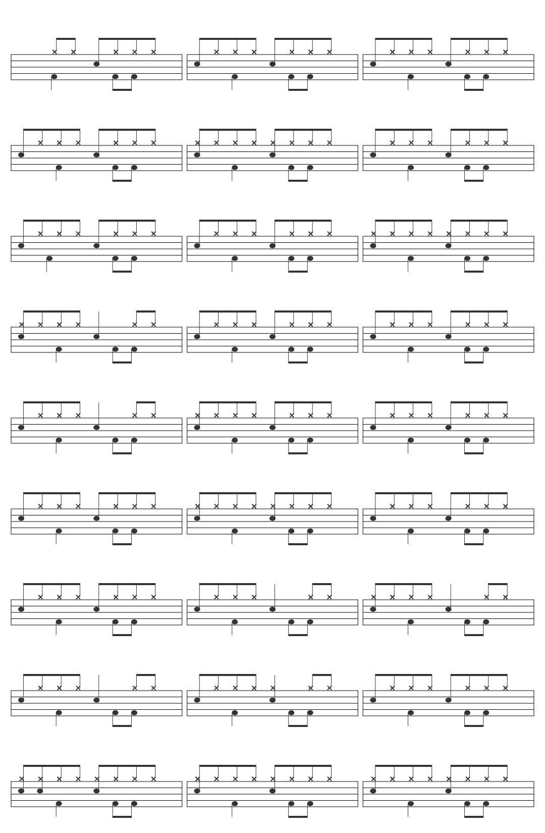 Widowspeak Wicked game drum sheet