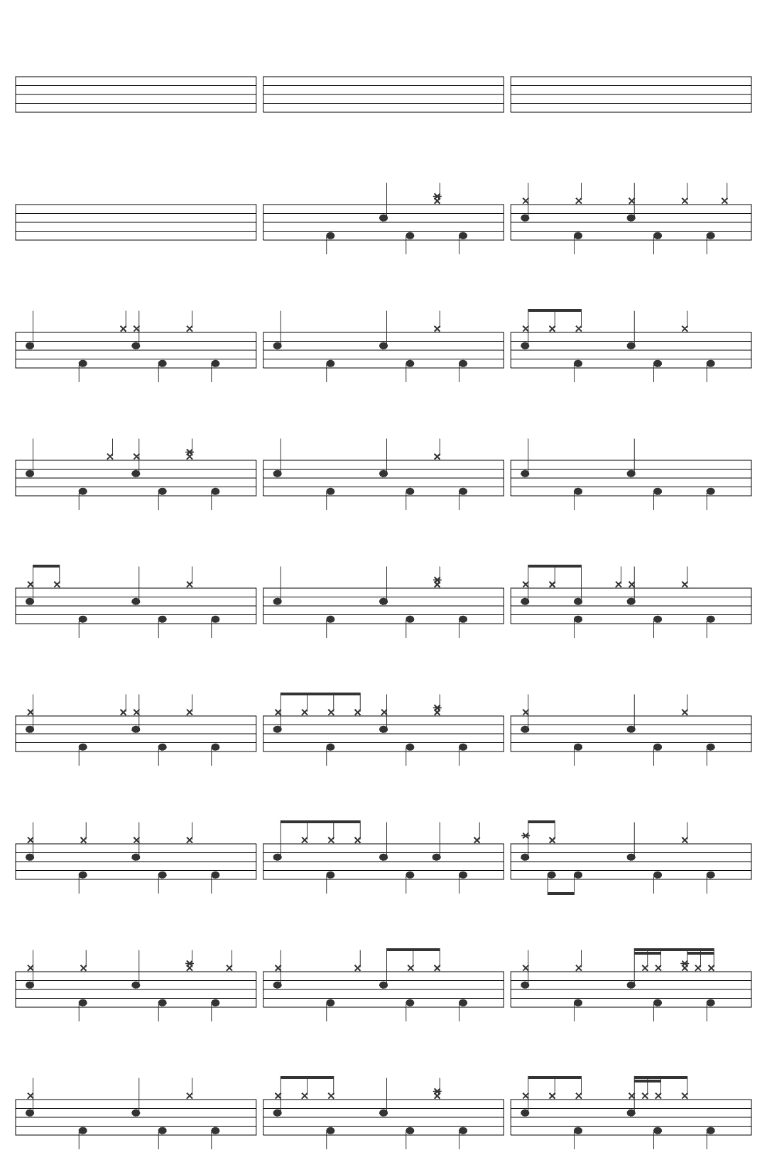 notsong Merry Crisis drum sheet