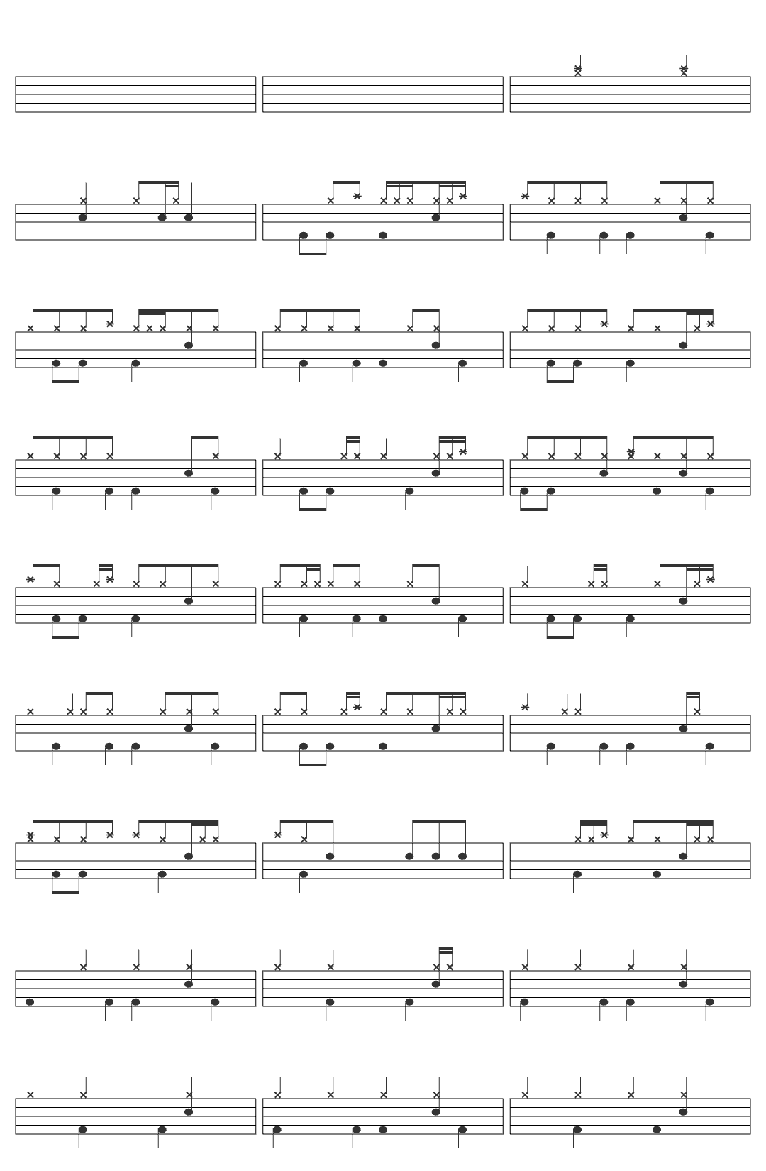 Seether Careless Whisper drum sheet