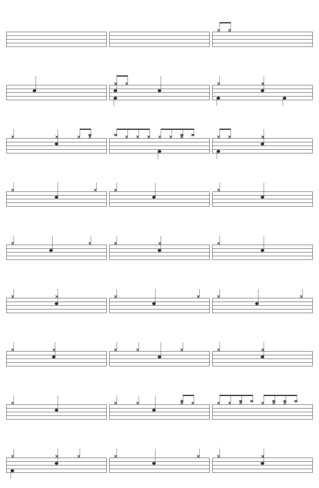 Dion New York City Song drum sheet