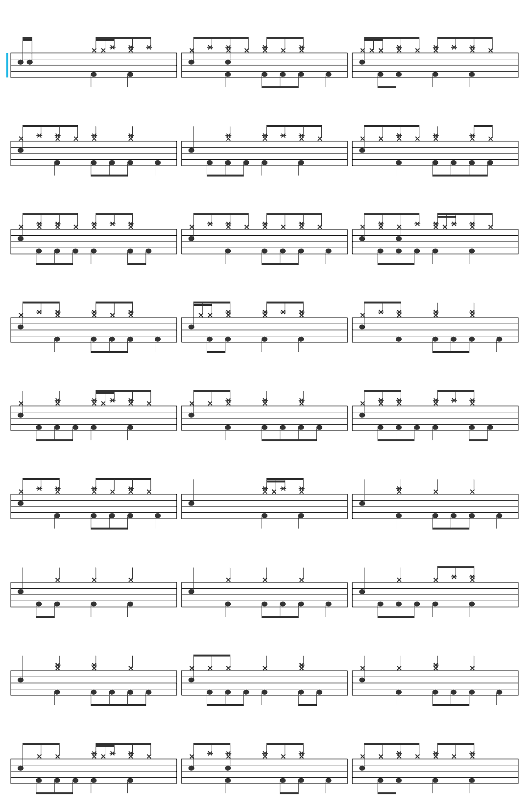 Lil Darkie AMERICAN SLAVE drum sheet